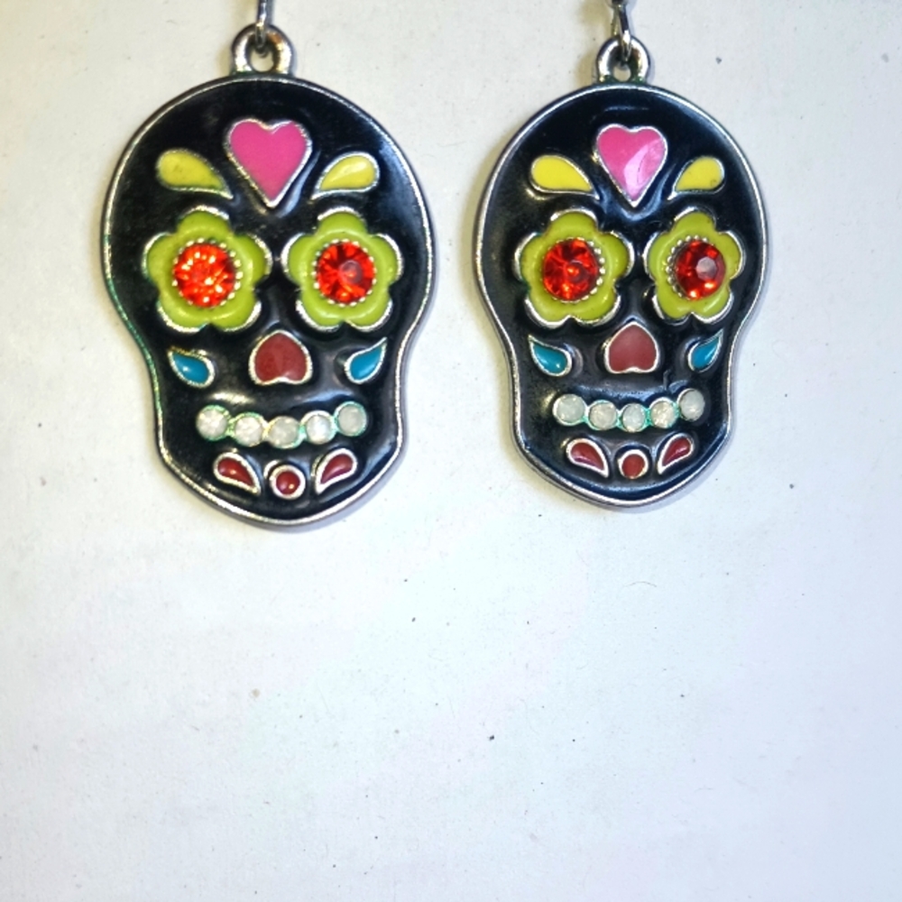 Sugar skull Mexican multicolor earrings